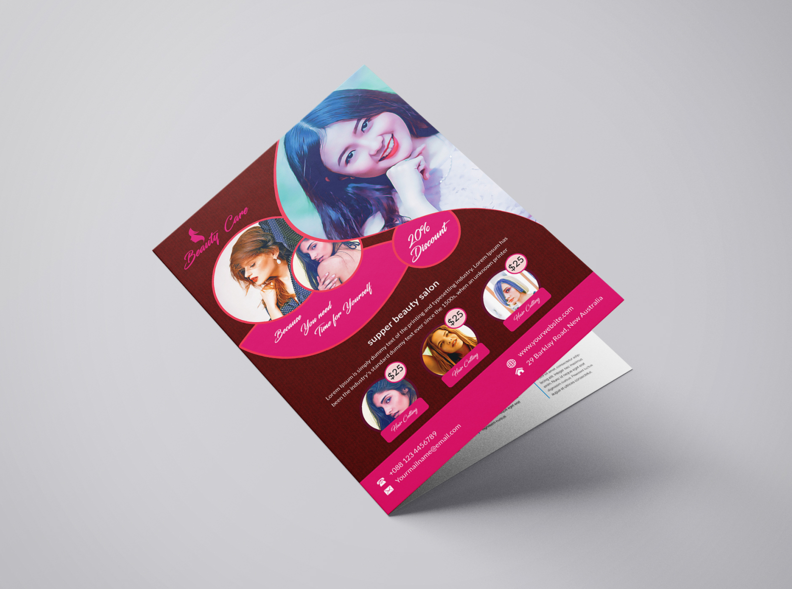 Beauty Flyer By Kanai Shaha On Dribbble   A4 Muckup2 Flyer 4x 