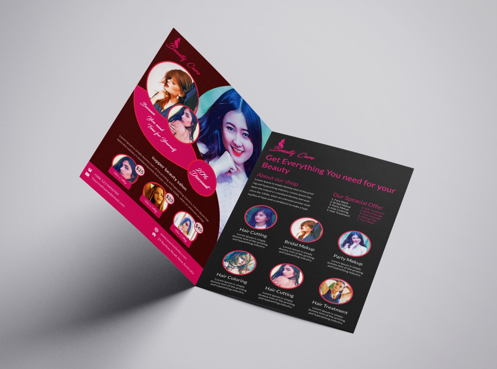 Beauty Flyer By Kanai Shaha On Dribbble   A4 Muckup Flyer55 4x 