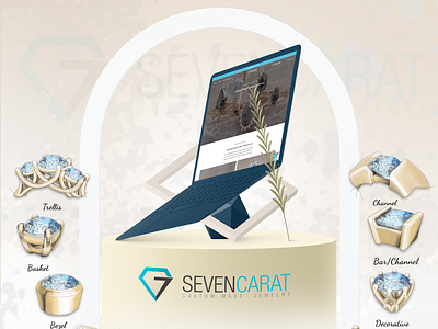 site design, sketch for Seven Carat branding graphic design logo ui
