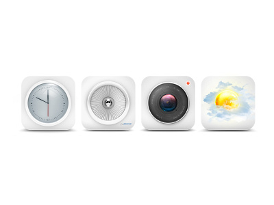 3D icons 3d app camera clean clock icons illustration weather