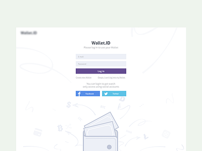 Login page bitcoin clean log in login minimal page wallet web white