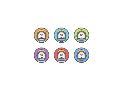 Kid avatars 2 astronaut avatar helmet kids lines vector