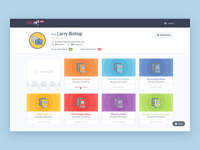 Classes Page classes education lines profile recap students ui web
