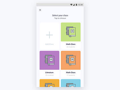 Select Class Screen 2 android app lines recap ui