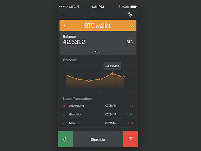 Crypto Wallet App app btc crypto ui ux wallet