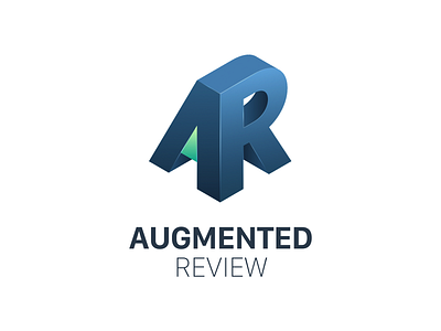 AR Logo 3d a augmented logo r review vector