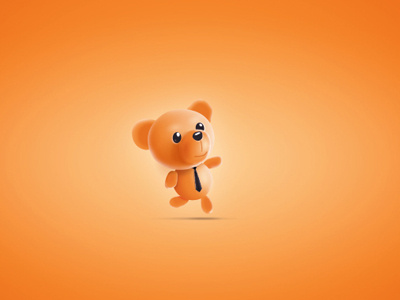 Hey bear character logo orange