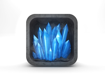 Crystal Game App Icon app blue crystal game gem icon ios