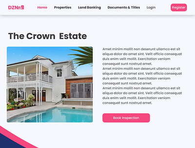 Real Estate Company Landing Page app design real estate ui ux