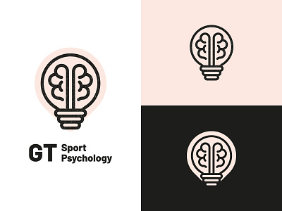 GT Sport Psychology Branding brain brand design branding bulb design flat geometric logo