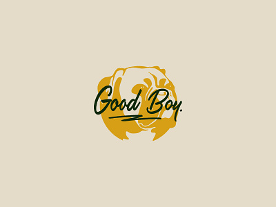 Good Boy boxer brand branding design dog illustration logo typography vintage