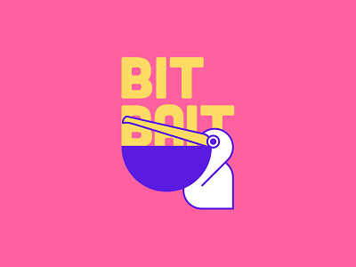 Bit Bait bird brand branding design flat geometric illustration logo pelican