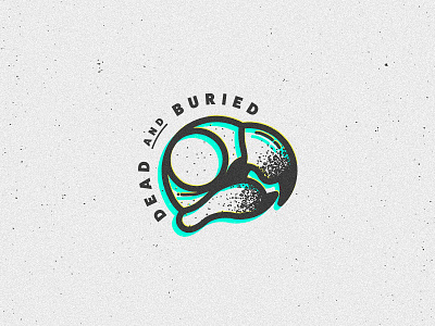 Dead and Buried bird brand branding design flat geometric illustration logo skull stipple typography vector