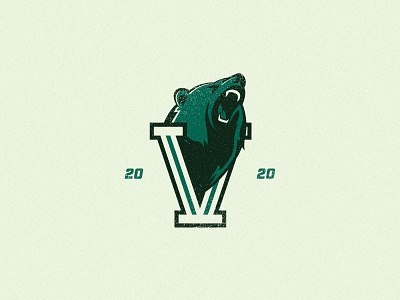 Varsity bear brand illustration logo v varsity