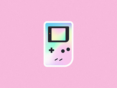 Game Boy Console design flat gaming illustration print retro vector