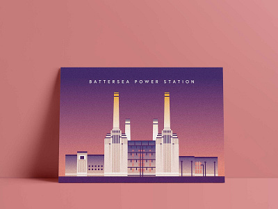 Battersea Power Station art battersea building color creative design digital flat geometric illustration illustrator london photoshop