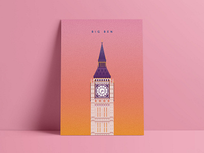 Big Ben architecture art big ben building clock clock tower design flat geometric geometry illustration london print