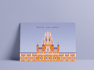 Royal Holloway architecture art building design flat founders building geometric geometry illustration print royal holloway