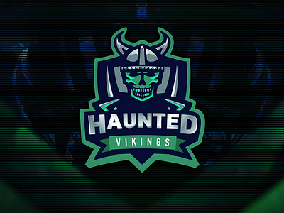 Haunted Vikings Logo design esports gaming haunted helmet illustration logo mascot skeleton team viking vikings