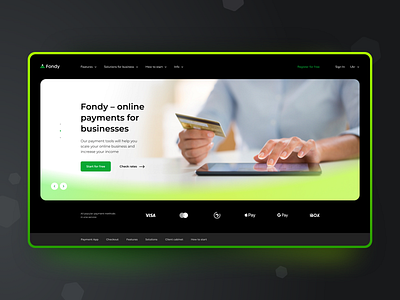 Fondy • Redesign business concept fondy payments redesign site ui web web design