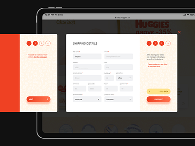 Shipping – Discount Huggies® #1 chekout form forms huggies input pop up shipping sign up site web web design
