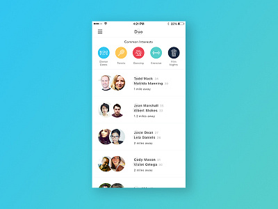 Social UI Concept app chat clean dating inbox ios social ui white