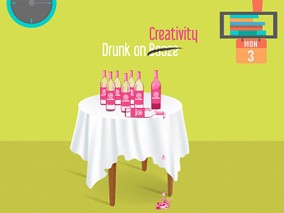 Drunk on Creativity creativity dribbble illustrator minimal minimalistic modern new pink