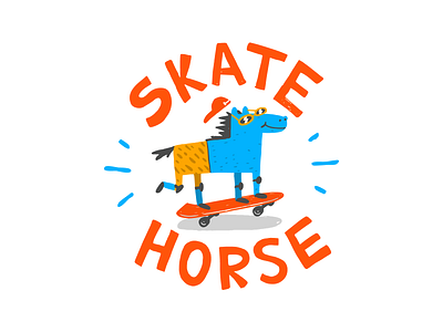 Skatehorse handlettering horse illustration kids logo logotype skate typemate typography