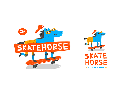 Skatehorse branding customtype handlettering horse illustration kids logo logotype skate typemate