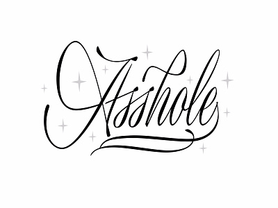 Asshole calligraphy casual customtype handlettering lettering logo logotype type typemate typography