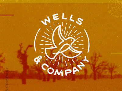 Wells Company bags bird design handwritten lettering logo logotype seagull shine sudan
