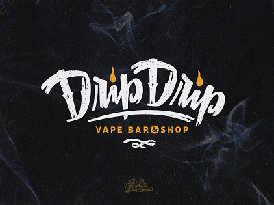 DripDrip logo bar calligraphy customtype design lettering logo logodesign logotype smoke type vape vapebar