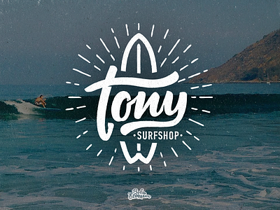 Tony Surfshop logo calligraphy cursive graphic graphicdesign identity lettering logo logotype script surfshop type typemate