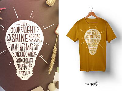 Holy Lettering bulb god lettering light print shine t shirt typemate typography