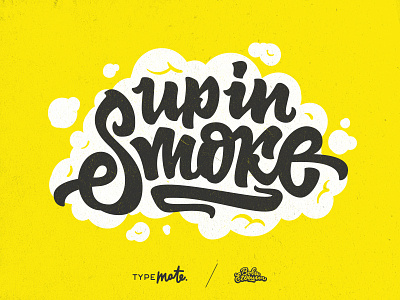 "Up in smoke" lettering logo calligraphy custom handwritten lettering logo logotype smoke type typemate vovaegoshin