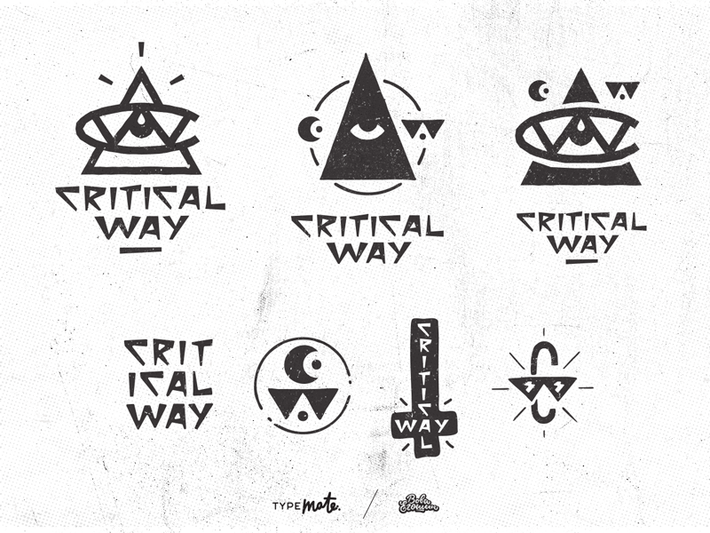 CRITICAL WAY variations conspiracy custom type eye freemasons lettering logo logotype masons nwo typemate typography