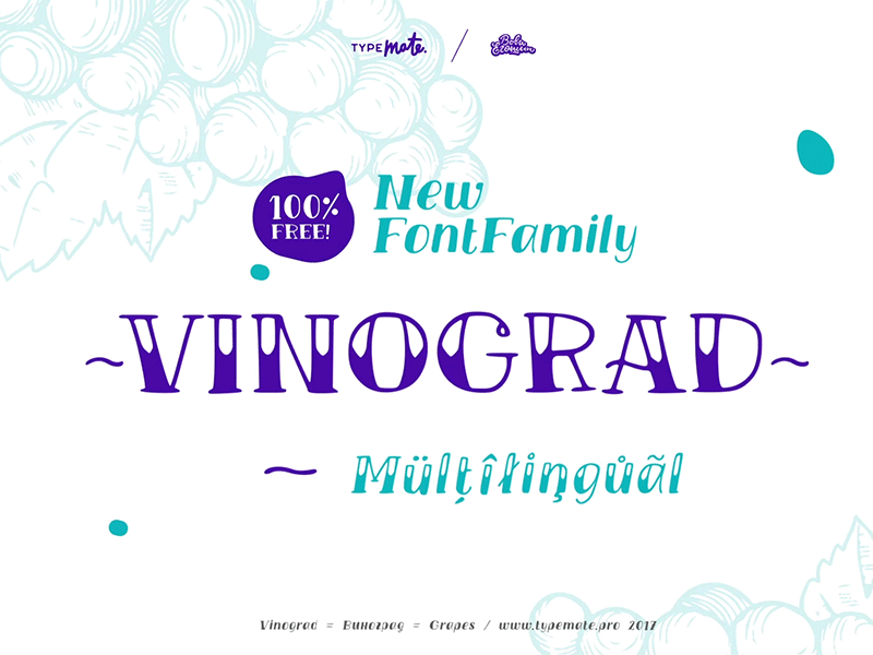 TM Vinograd Free font cyrillic font fontface free free font grapes lettering type typemate typography vinograd