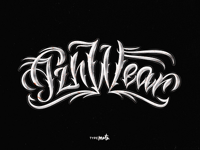 PzhWear lettering logo calligraphy chicano customtype handlettering lettering logo logotype metall typemate