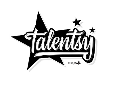 Talentsy lettering logo calligraphy casual hand lettering lettering logo logotype star talent typemate typography