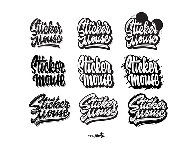 «Sticker mouse» lettering logo sketches calligraphy customtype handlettering lettering logo logotype mouse script sketch stickers typemate