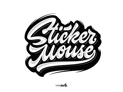 «Sticker Mouse» lettering logo calligraphy customtype handlettering lettering logo logotype mouse script stickers typemate