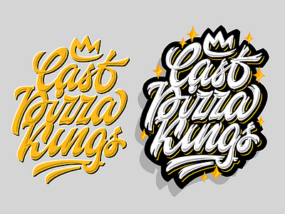 Last pizza kings calligraphy golden hand lettering king lettering logo logotype pizza typemate typography