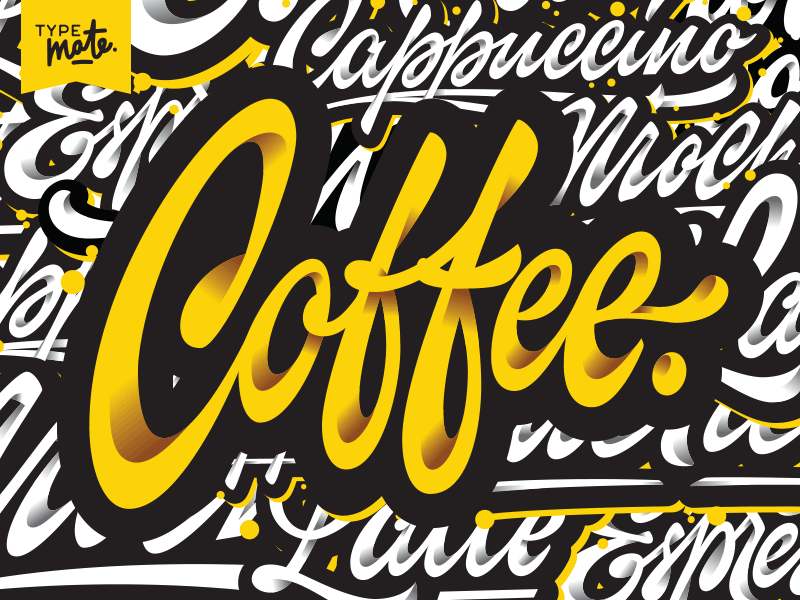 Coffe Vector Lettering set calligraphy casual coffee customtype design hand lettering handlettering handwritten lettering script type typemate typography
