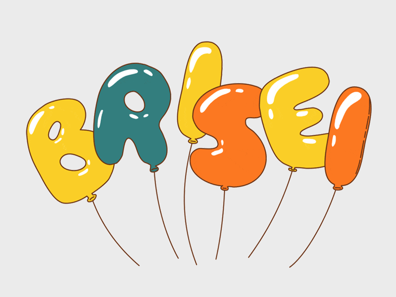 Brisei 2d animation animation baloons customtype handlettering handwritten lettering logo motion animation type typemate typography