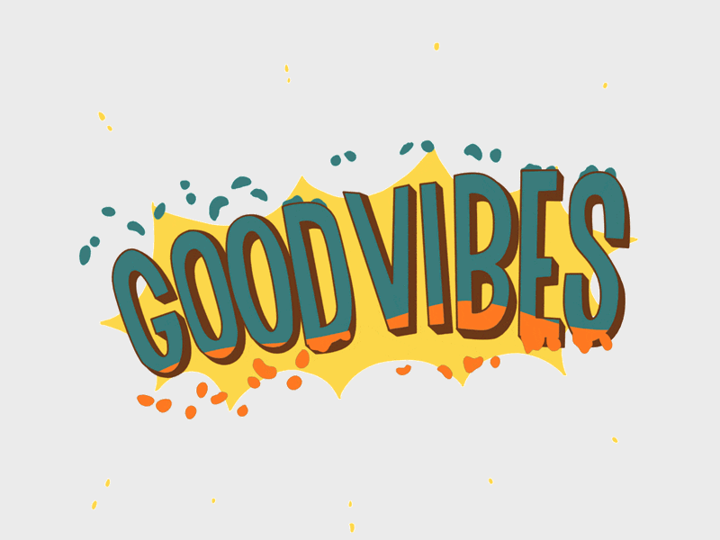 Good Vibes 2d animation animaiton customtype frame by frame good vibes hand lettering handlettering handwritten illustration lettering logo logotype typemate typography vibes