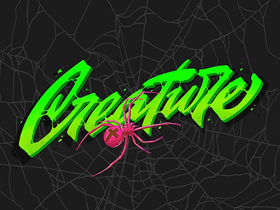 Creature calligraphy customtype hand lettering handlettering handwritten illustration lettering logo logotype poison script spider type typemate typography web