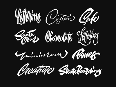 lettering set #7 calligraphy casual customtype cyrillic hand lettering handlettering handwritten lettering logo logotype script sketch type typemate typography