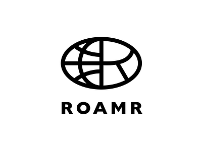 Roamr logo apparel globe lettering logo world