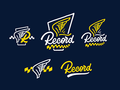 Record calligraphy lettering logo logo design logotype racing script typemate typography wing