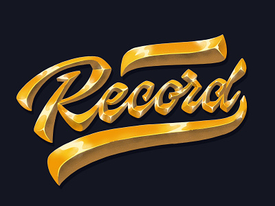 golden Record calligraphy customtype gold golden handlettering handwritten lettering logo logotype record type typemate typography
